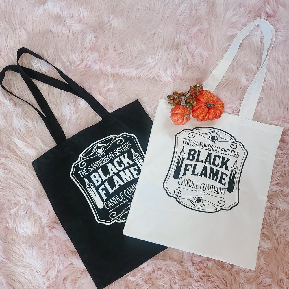 Black Flame Candle Tote